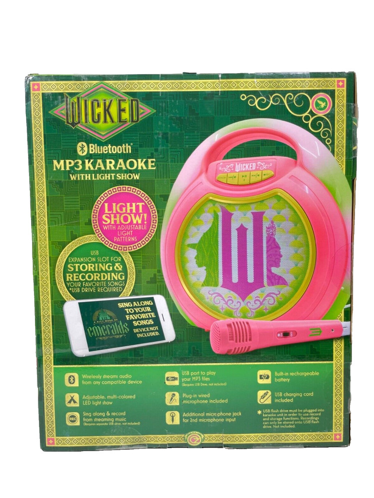 WICKED Bluetooth MP3 Karaoke Machine With Light Show
