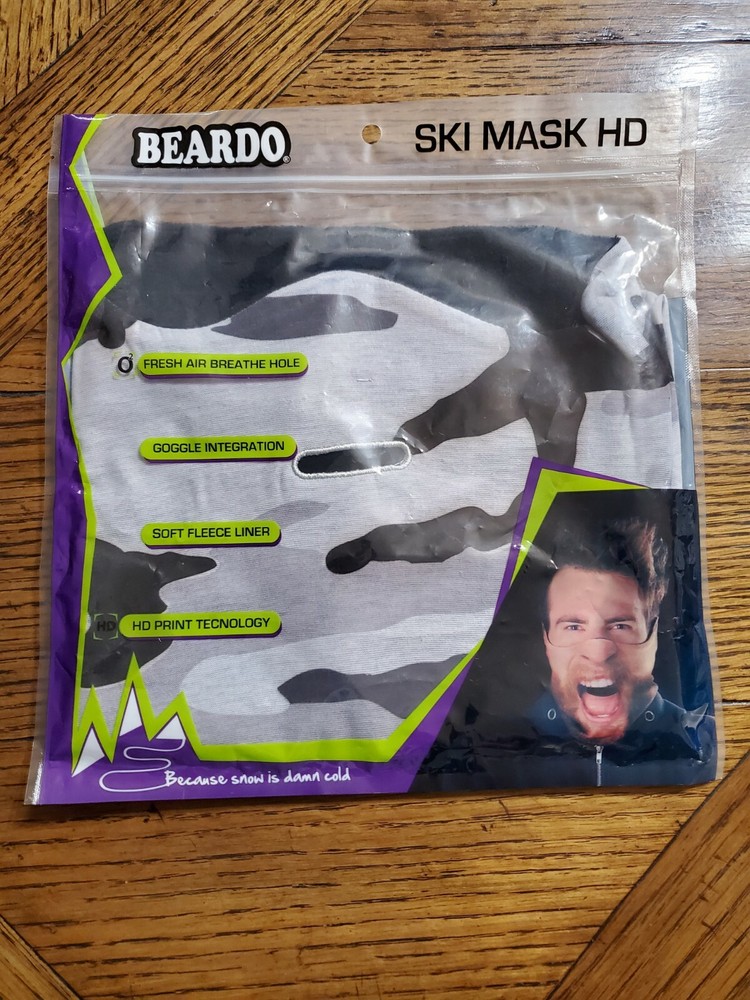 Beardo Ski Mask HD, Snow Camo