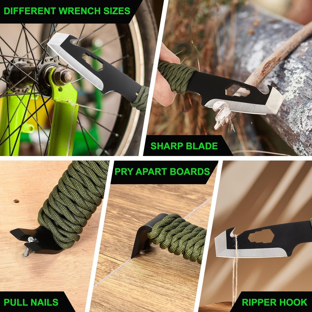 10" EDC Pry Bar Multitool, Large Prybar with Wrenches, Crowbar, Nail Puller, ...