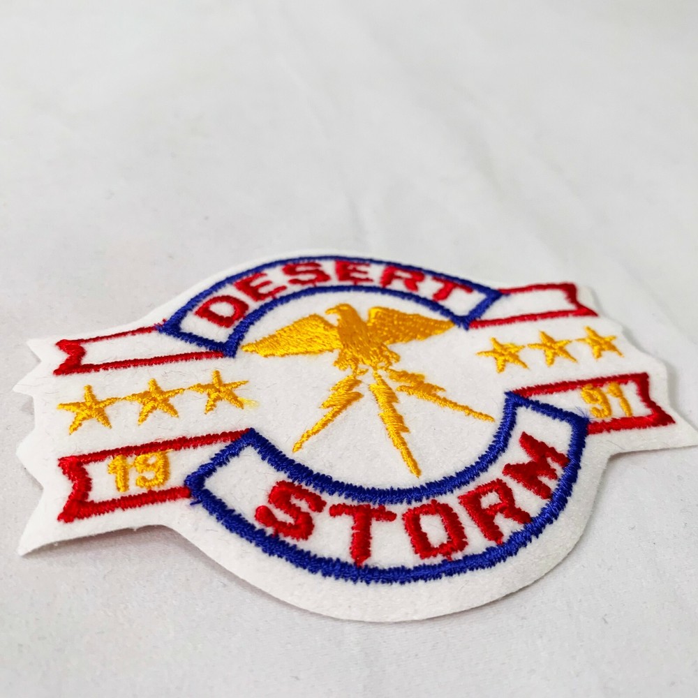 2 U.S. Army Desert Storm Subdued Desert Tan U.S. Flag Patch and Eagle Patch