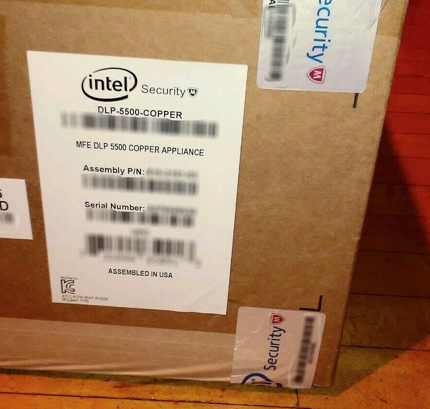 New Genuine McAfee Security Appliance Associate Server DLP-5500 Intel Open Box