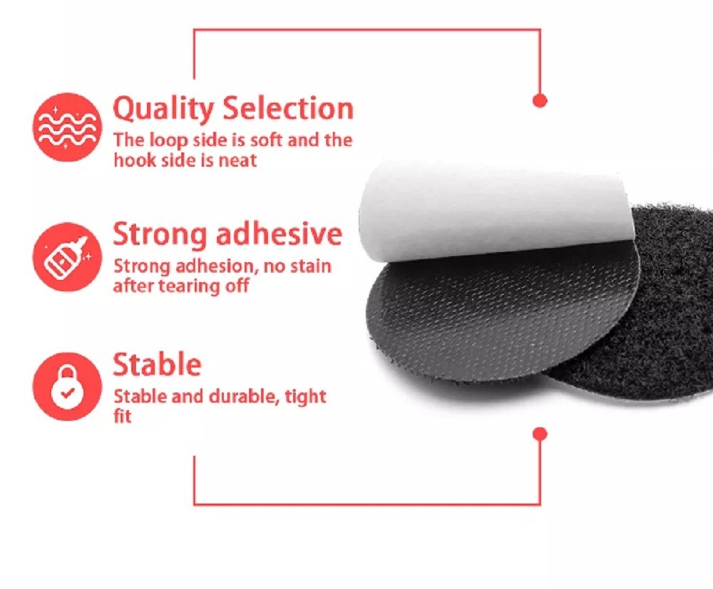 20 Pairs Self adhesive Fastener Hook and Loop Tape nylon adhesive loop fastener