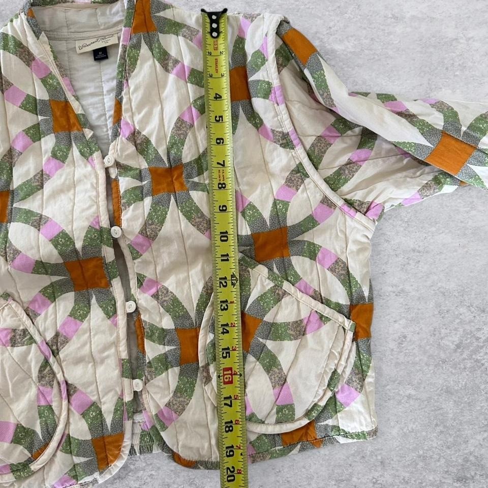 Universal Thread Women Retro Quilted Patchwork Jacket Cream M