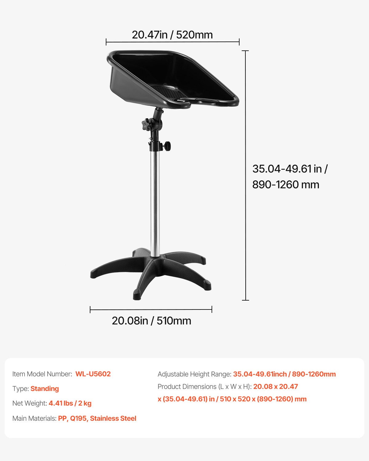 VEVOR Portable Shampoo Bowl Drain Hose Adjustable Salon Sink for Barbershop Home