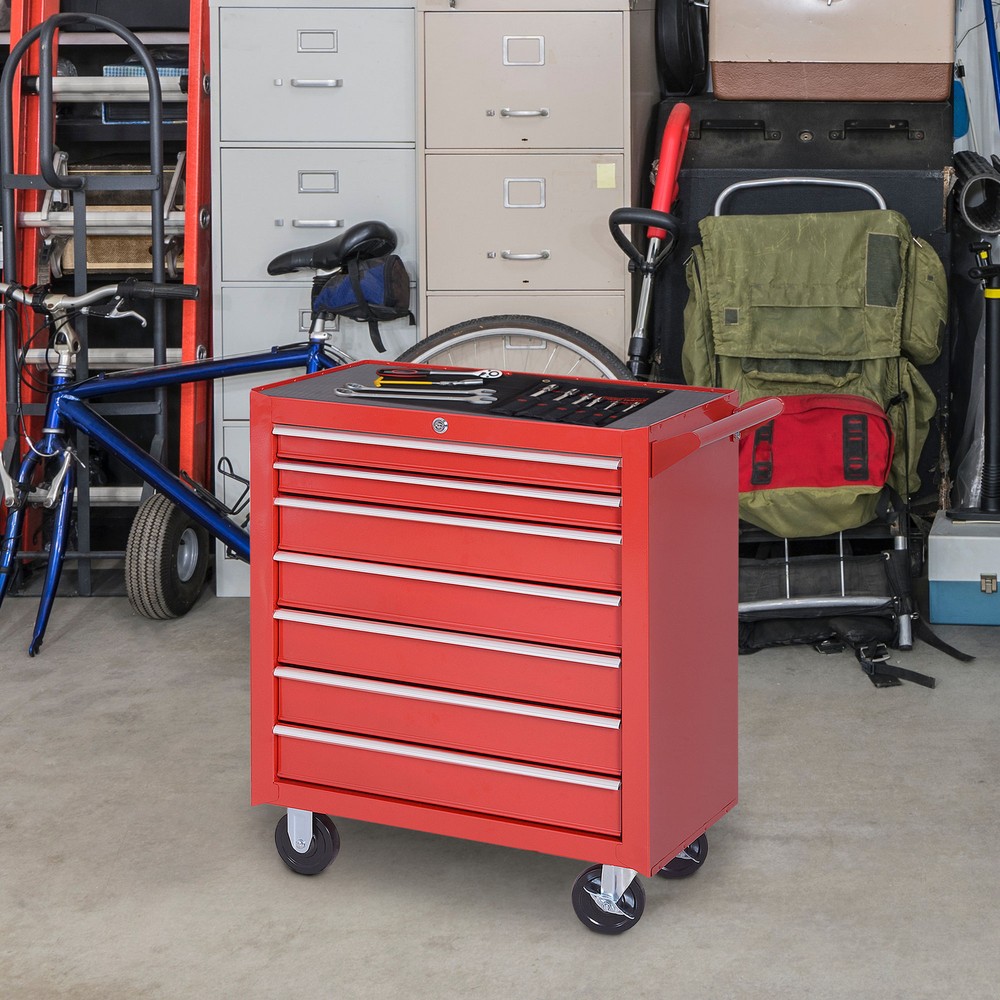 Durhand 7-Drawer Roller Tool Cabinet - Ultimate Garage Storage Solution!