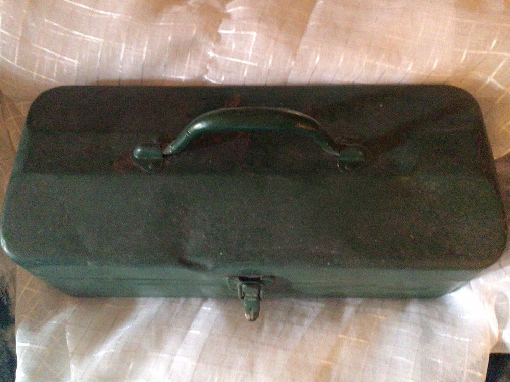 Vintage Steel Green Tool Box