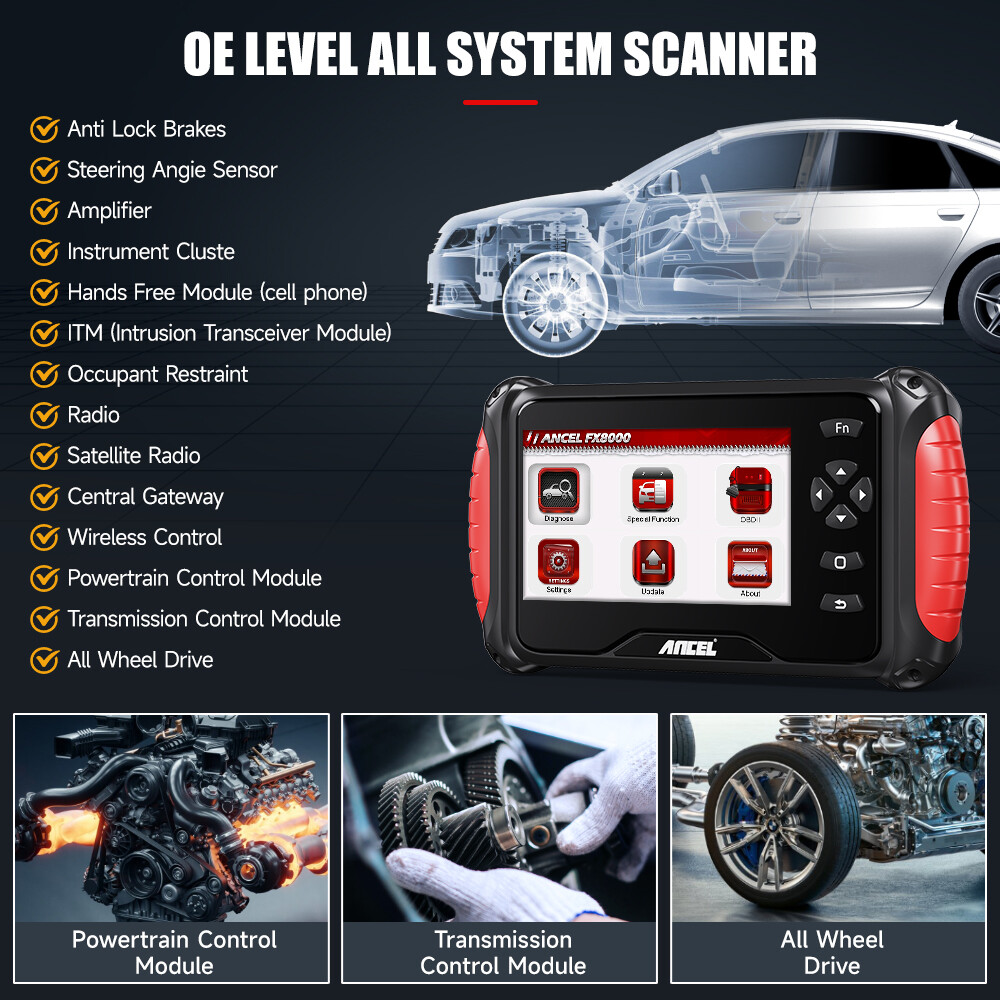 ANCEL FX8000 OBD2 Scanner Automotive All System Diagnostic Tool ODB2 Code Reader