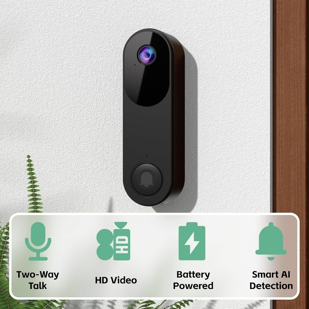 Smart Wireless Doorbell Camera with Live Streaming & Encrypted Cloud Storage