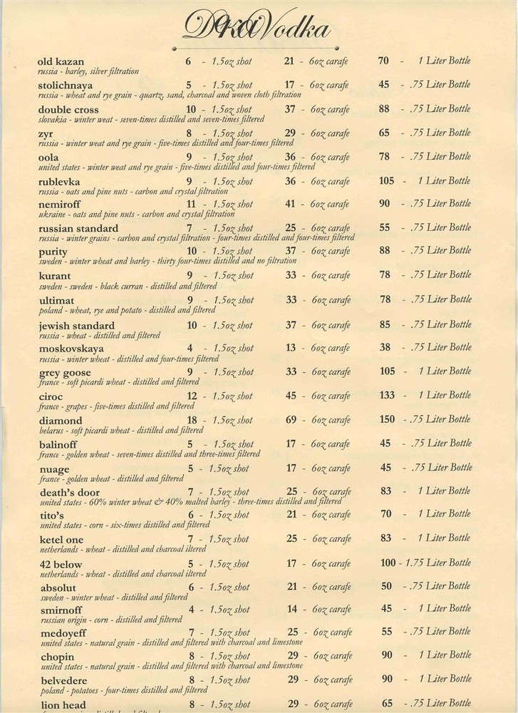 DeKa Menu Dundee Raod Wheeling Illinois