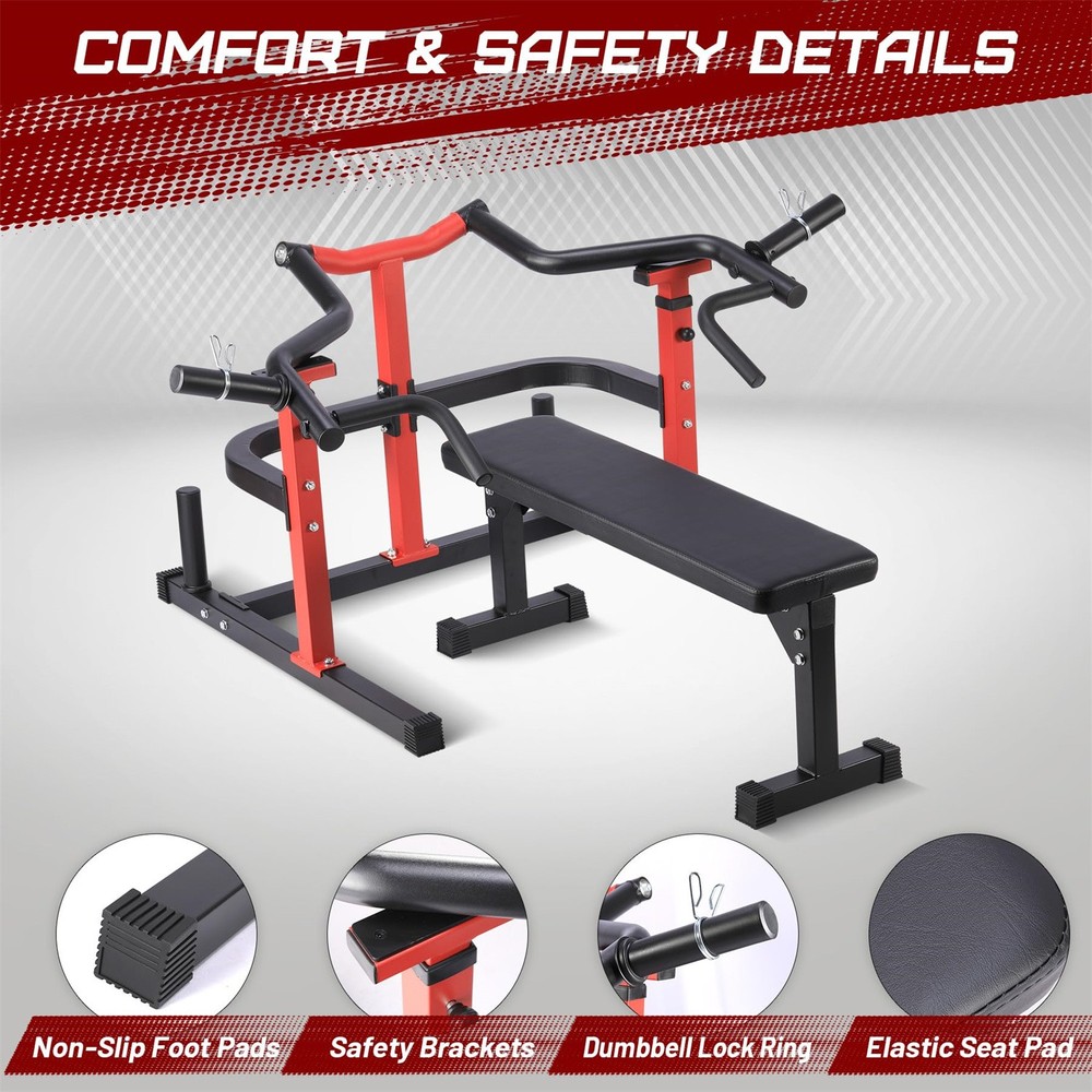 Chest Press Machine Weight Bench Press Machine Adjustable Flat Incline Bench US