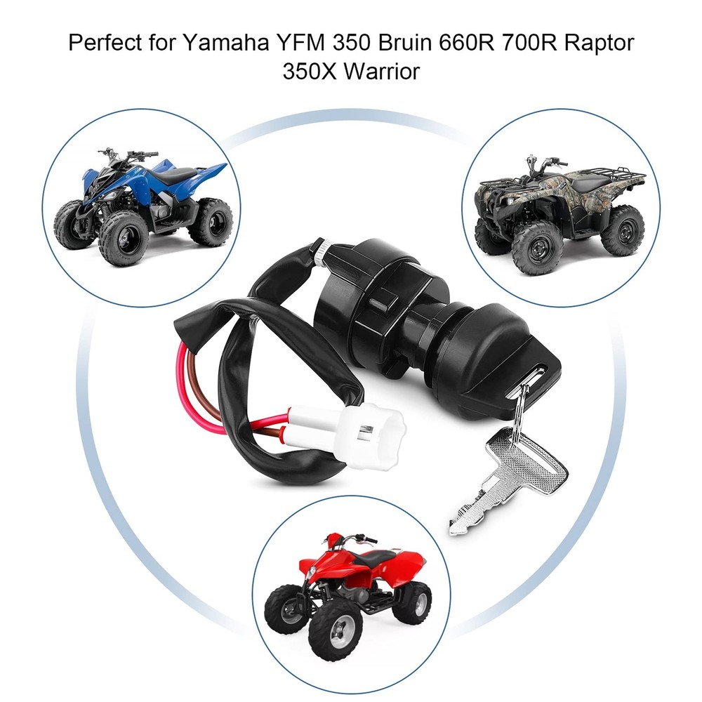 Motorcycle Ignition Switch with 2 Matching Keys 2 Wire Ignition Switch Univer...