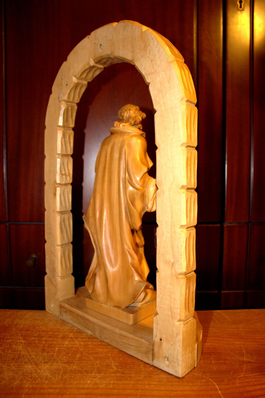 11.6"/16" HAND CARVED WOOD PATRON SAINT JOSEPH CARPENTER FIGURE STATUE SCULPTURE