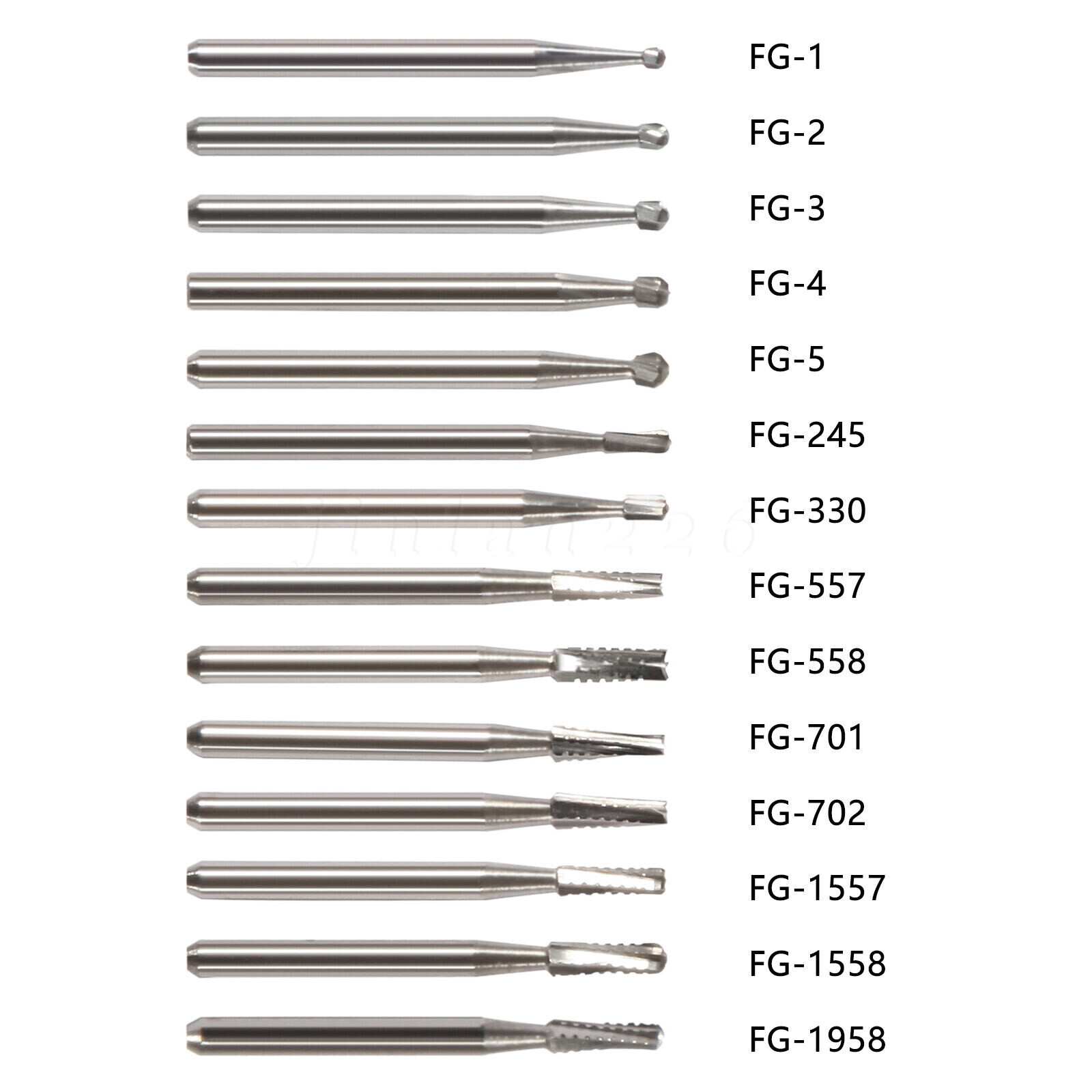 10-100Pcs Dental Carbide Burs for High Speed Handpiece Round Cone Bur Diamond FG