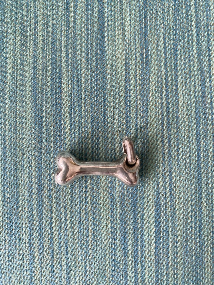 Silver Tone Dog Bone Charm