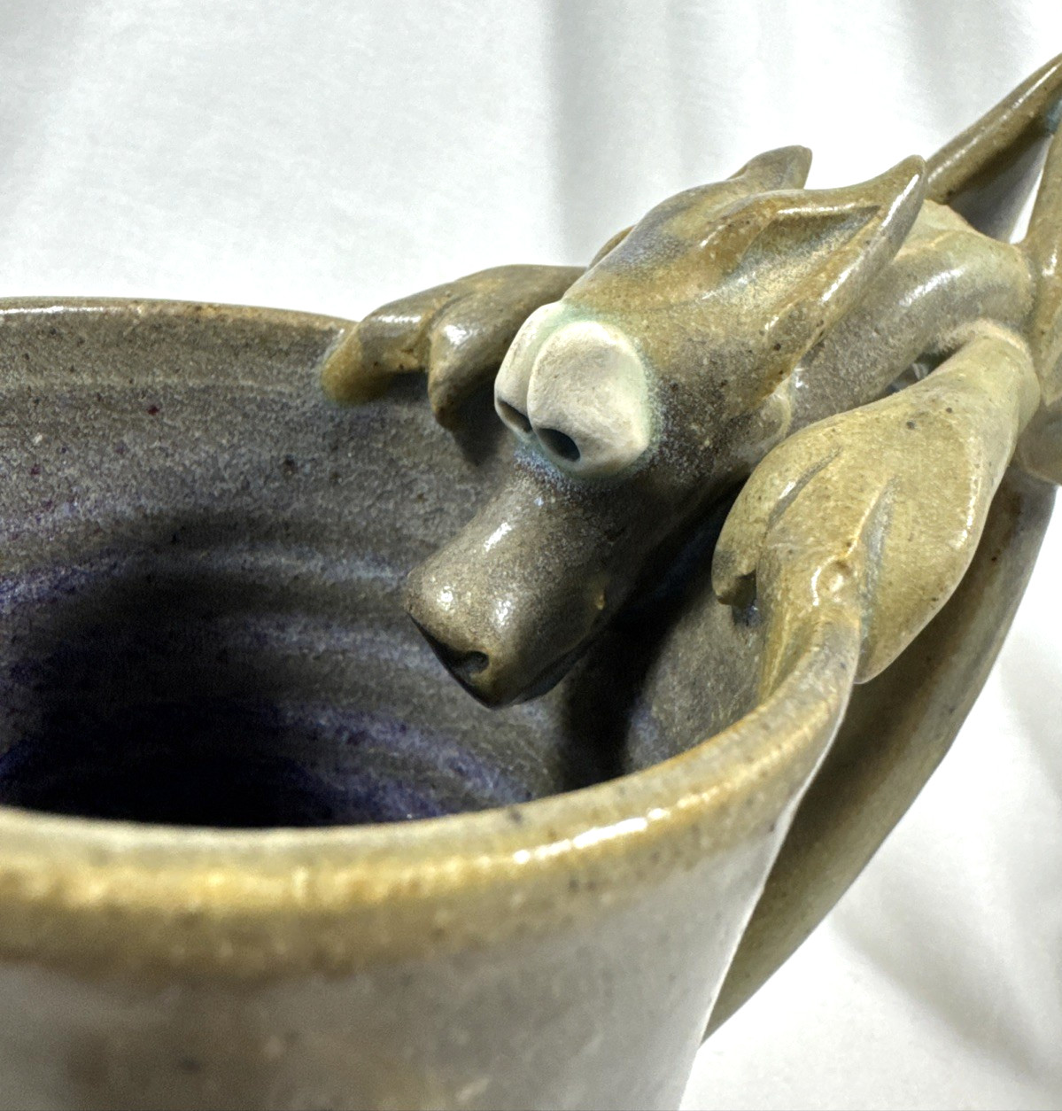 VTG HOGENSON 1996 DRAGON HANDLE MUG RENAISSANCE FESTIVAL HANDCRAFTED POTTERY