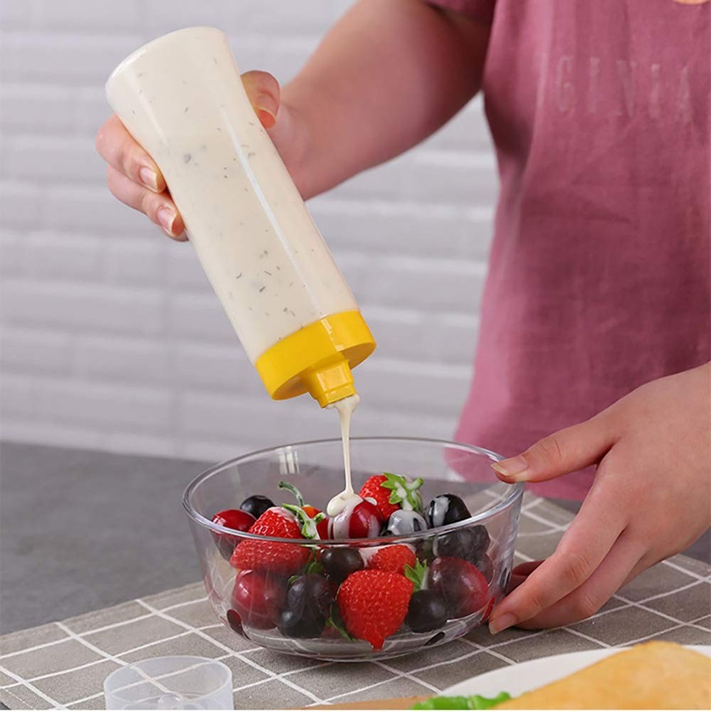 2-pack Porous Squeeze Bottles Leak Proof Refillable Condiment Container