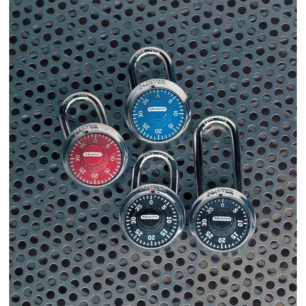 Master Lock 1506D Combination Padlock, Center, Blue/Silver