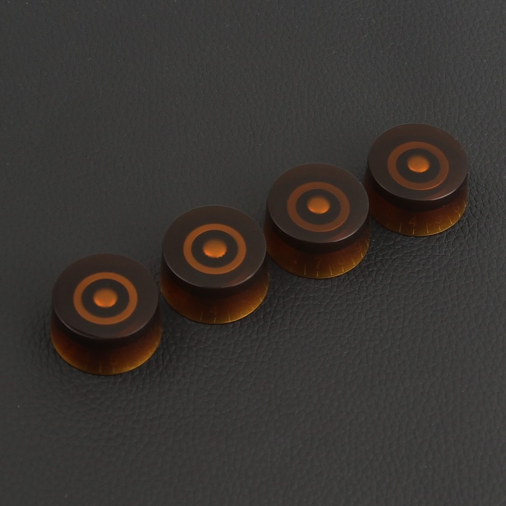 FLEOR 4PCS Barrel Style brown Volume Tone Control Speed Knobs Guitar Button