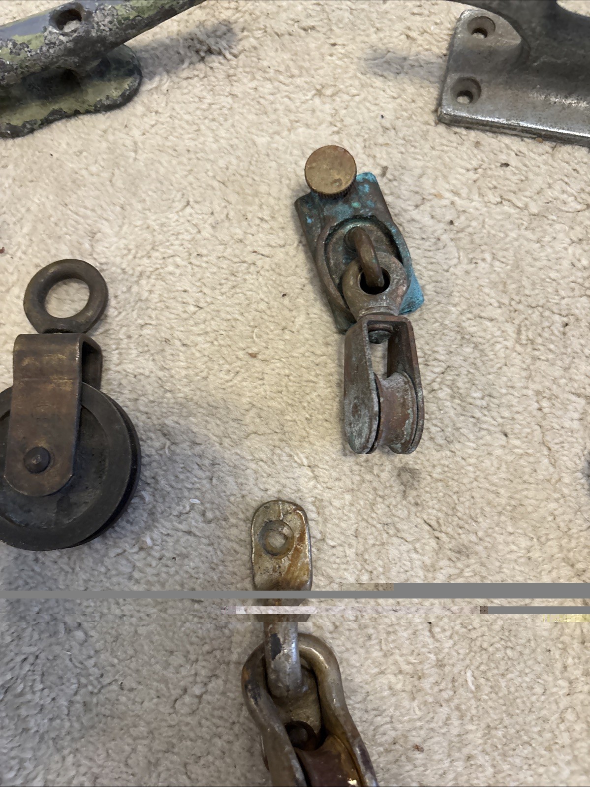 Vintage Boat Hardware Sailboat Runabout Brass Boat Hdwr. 17 Pulleys Cleats Etc.