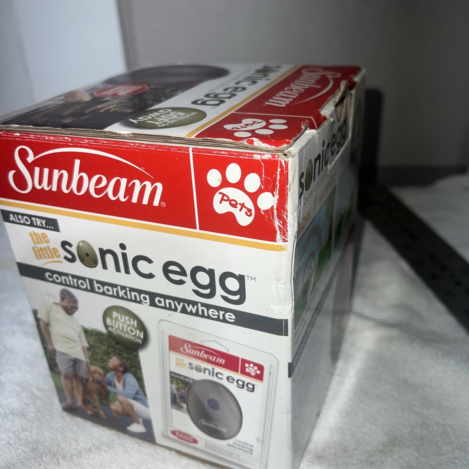 Sunbeam Sonic Egg Ultrasonic Dog Barking Control Deterrent Device, WORKS!