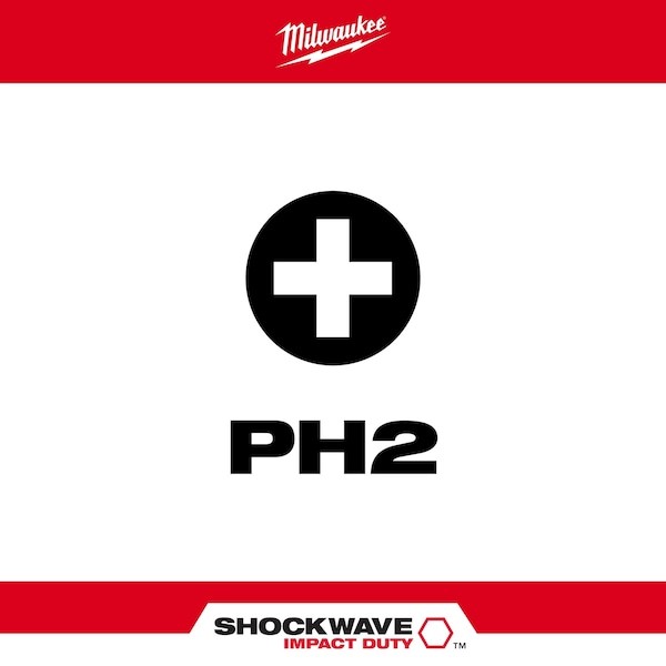 Milwaukee Tool 48-32-4604 No. 2 Phillips Shockwave 1" Insert Bit Contractor Pack