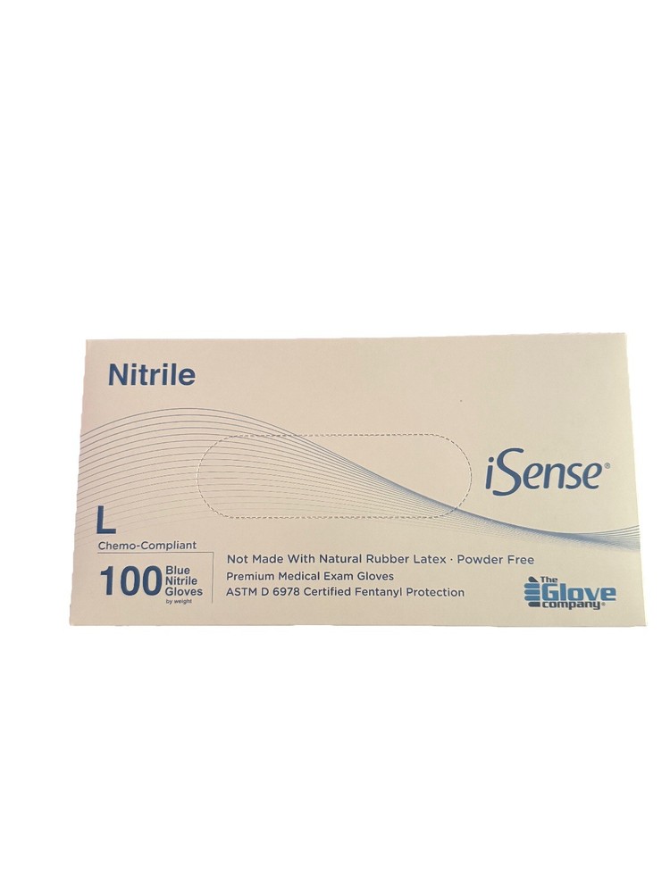 iSense Nitrile Exam Gloves - Large