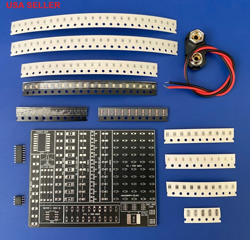Surface Mount Soldering Practice Circuit Board Kit - Runway Lights