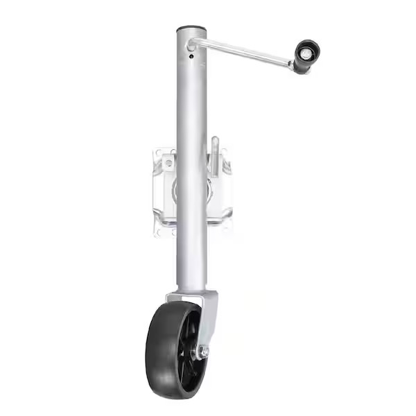 Trailer Jack with Wheel Side Wind  Bolt On  1000 lb