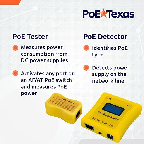PoE Tester and Detector Kit Network Cable Tester for Voltage Current Power