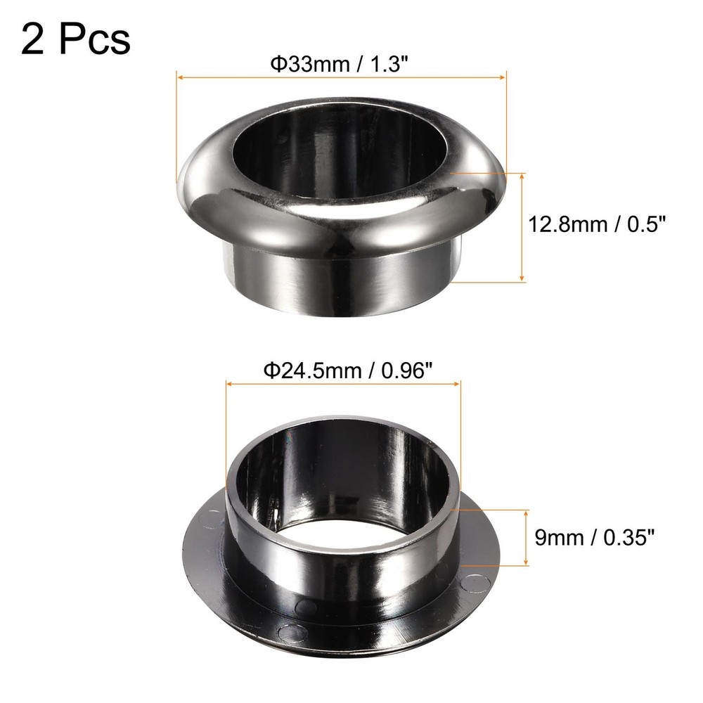 Eyelet Desk 24.5mm Dark Nylon Grey 2 Pack