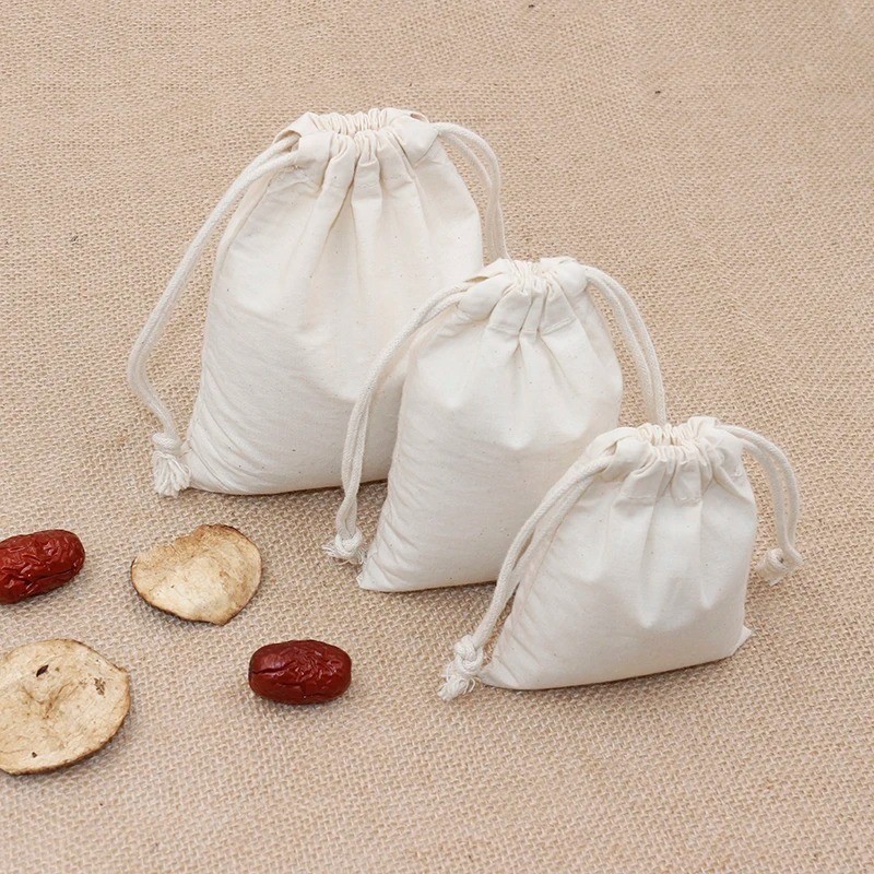 Portable Cotton Small Large Capacity Storage bag Big Size Drawstring Pouch