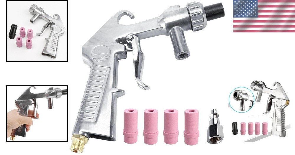 Multi-Purpose Sandblaster Gun with Nozzle Set for Effective Surface Cleaning