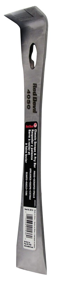 Red Devil 4050CL Classic Scrape & Pry Bar - Heavy-Duty 1 Pack, Silver
