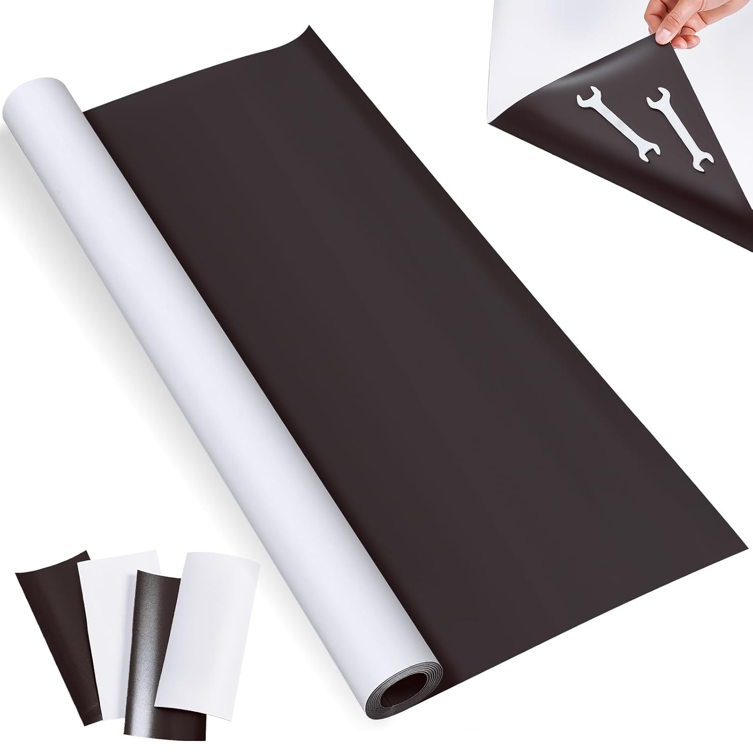 24 Inch X 10 Feet, 25 Mil Blank White Surface Magnet Sheets Magnetic Roll Printa