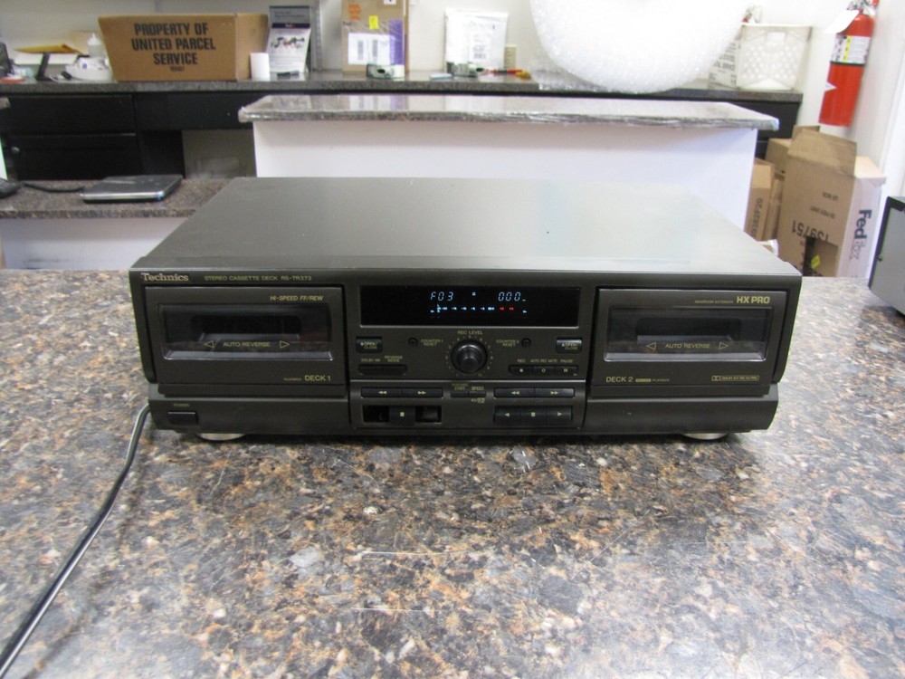 Technics RS-TR373 Double Auto-Reverse Stereo Cassette Deck HX PRO as-is