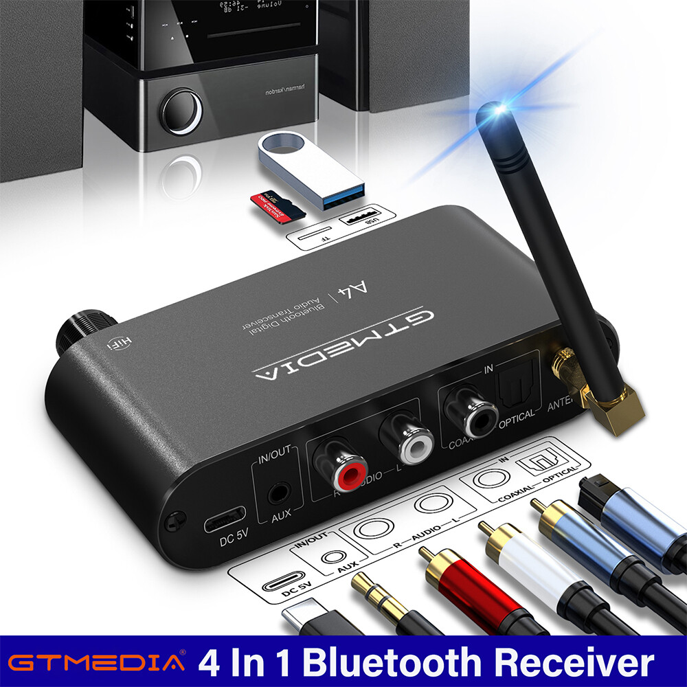 GTMedia Bluetooth 5.1 Transmitter Receiver Optical AUX Coaxial USB Audio Adapter