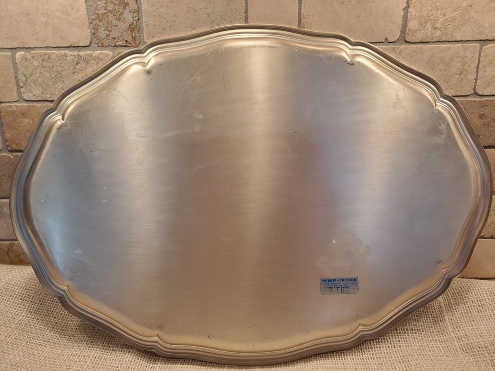 WMF-Ikora GERMANY Brush Swirl Finish Silver Plated 18" TRAY EUC