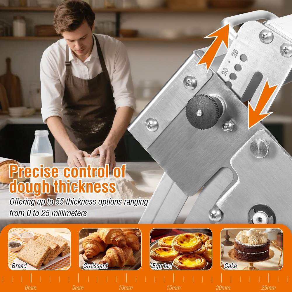 Folding Dough Sheeter with 2 Rolling Boards Manual Dough Roller Machine with 55
