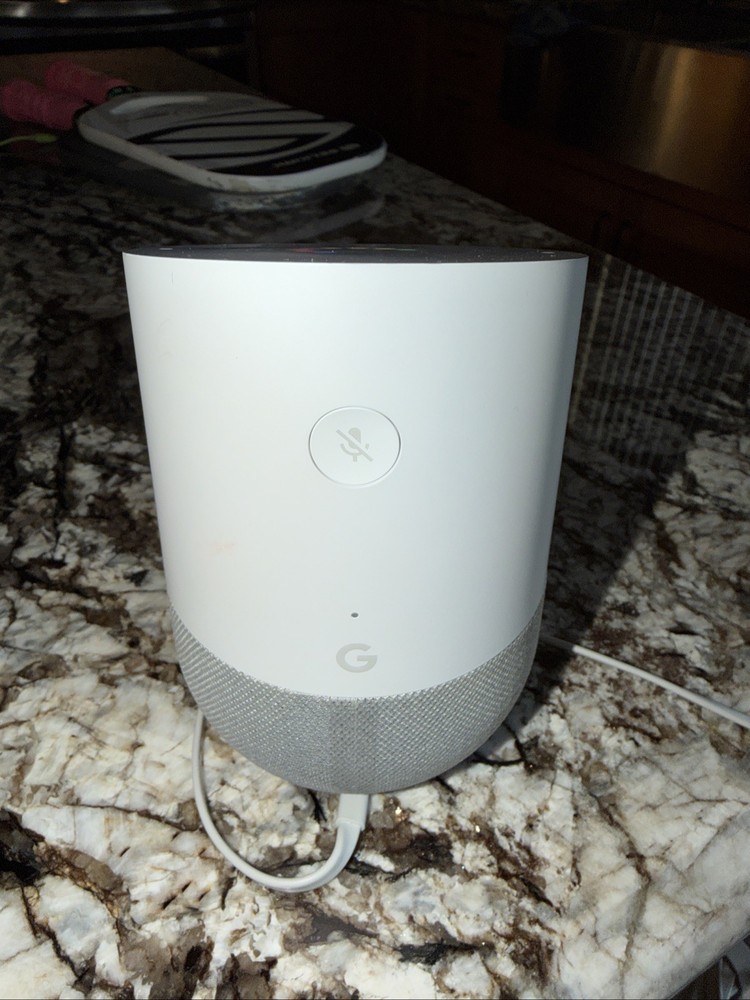 Google Home Smart Bluetooth Speaker with Voice Assistant White Slate Preowned
