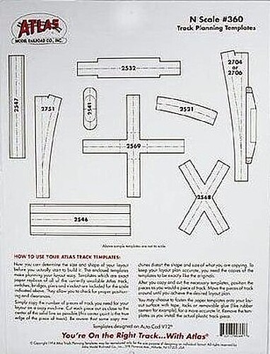 Atlas Scale Track Template Kit - N Scale Model Train Track Accessory - #360