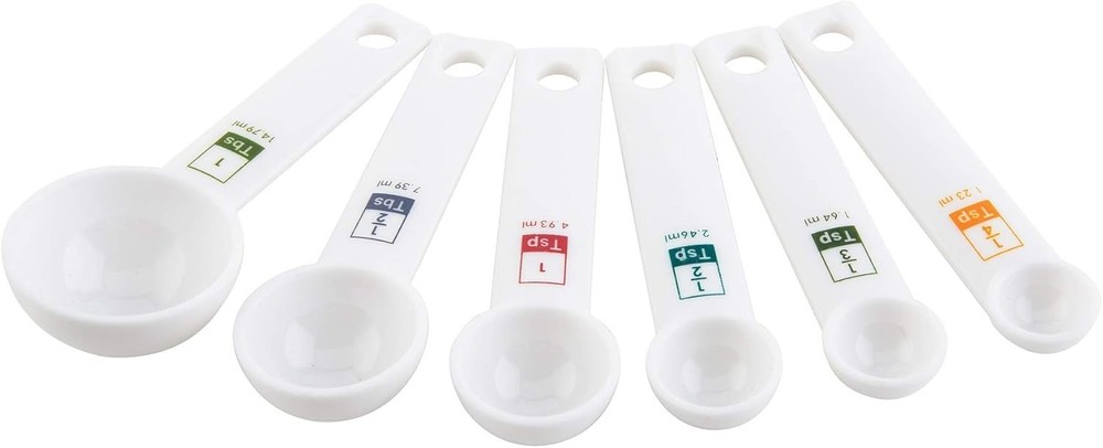 Fox Run 6-Piece Plastic Measuring Spoon Set White (4826)