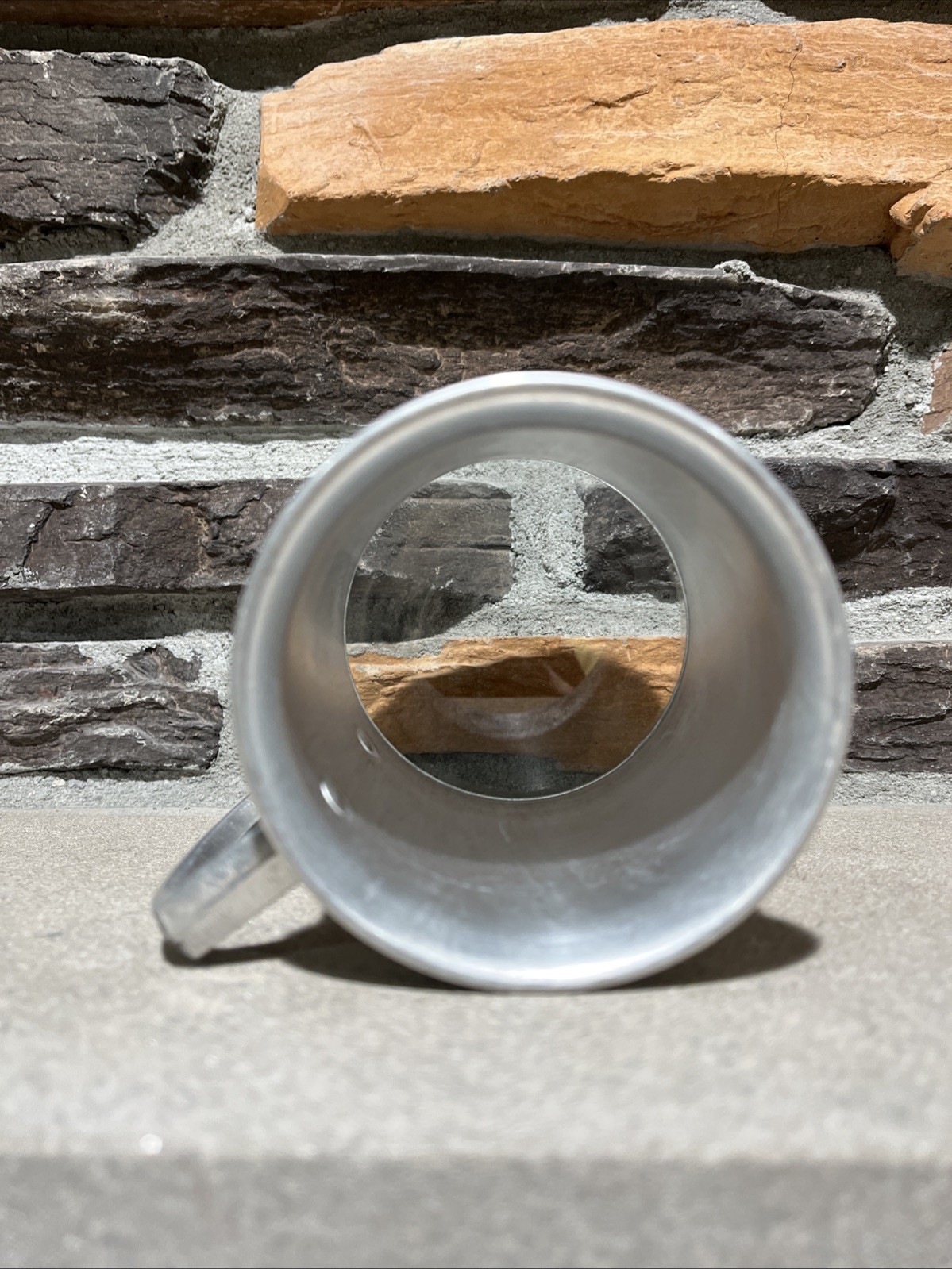 Metal Vintage Beer Stein Mug With Clear Bottom 5.5”