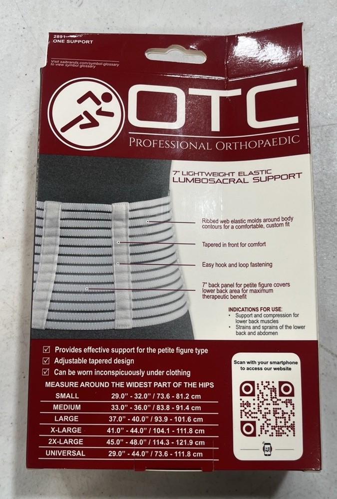 OTC Lumbosacral Support 7 Inch Lower Back Size Large