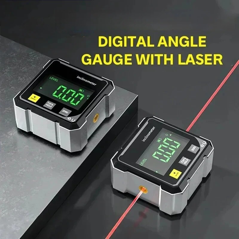 Digital Angle Finder with Electronic Laser 2-Side Magnetic Gauge Level LCD