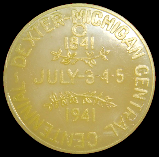 1941 Dexter Michigan Central Centennial Translucent Composite Medal (006)