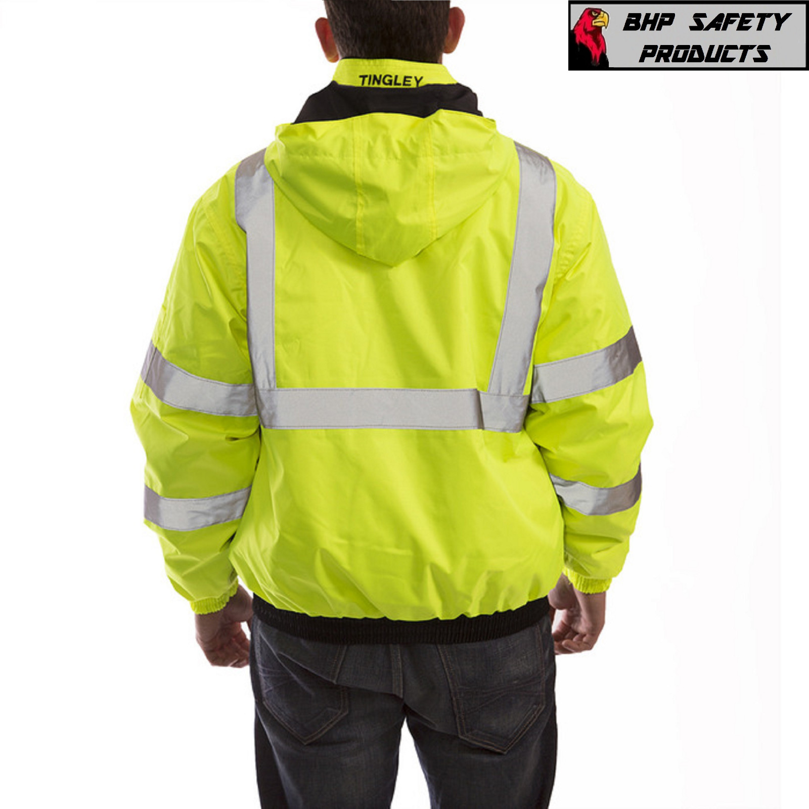 REFLECTIVE BOMBER II JACKET HI-VIZ WATERPROOF ANSI TINGLEY CLASS 3 J26112 SM-5X