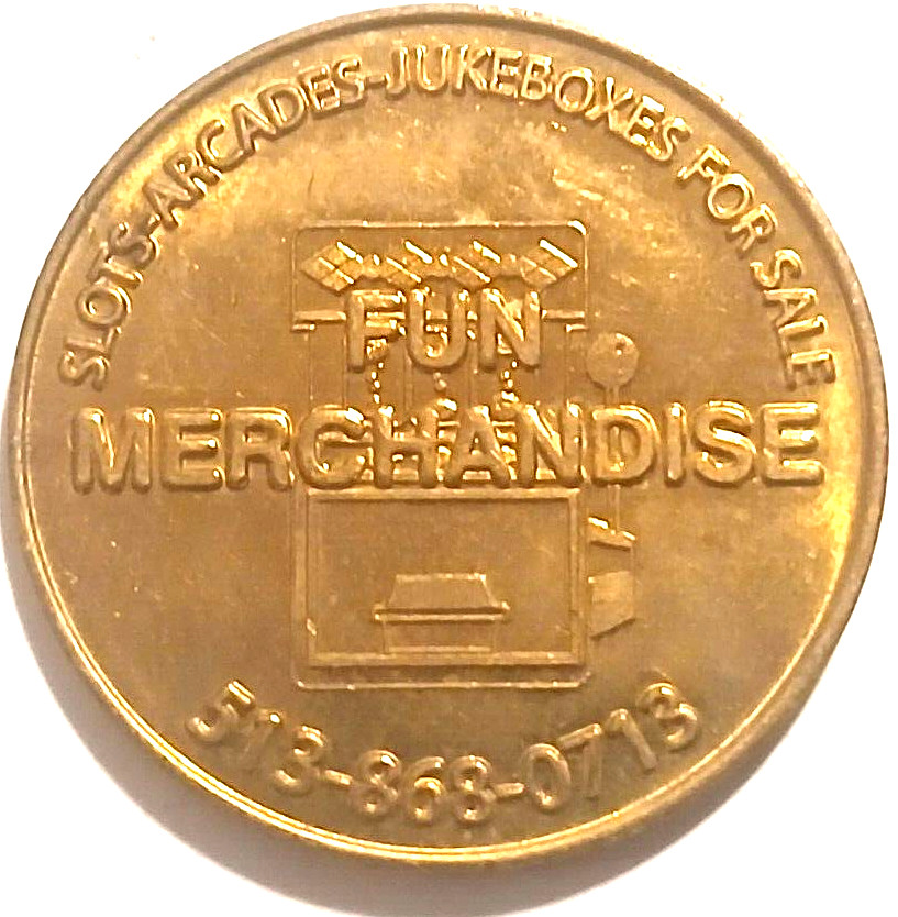 Fun Merchandise Advertising Token Slots Arcade Jukeboxes Brass .9375"