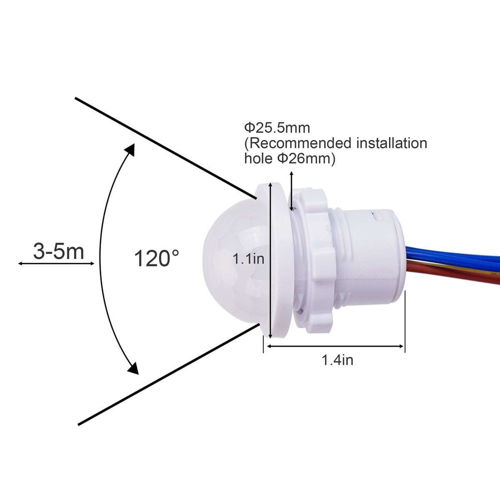5pc PIR Infrared Motion Sensor Detector 110V Smart Switch Light Lamp Switch Auto