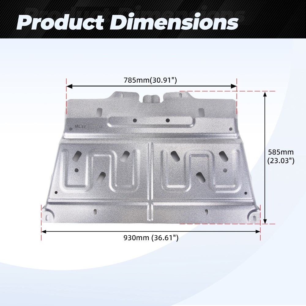 Upgrade Manganese Steel Splash Panel Shield ML3Z-7222-D For 2015-2024 Ford F-150