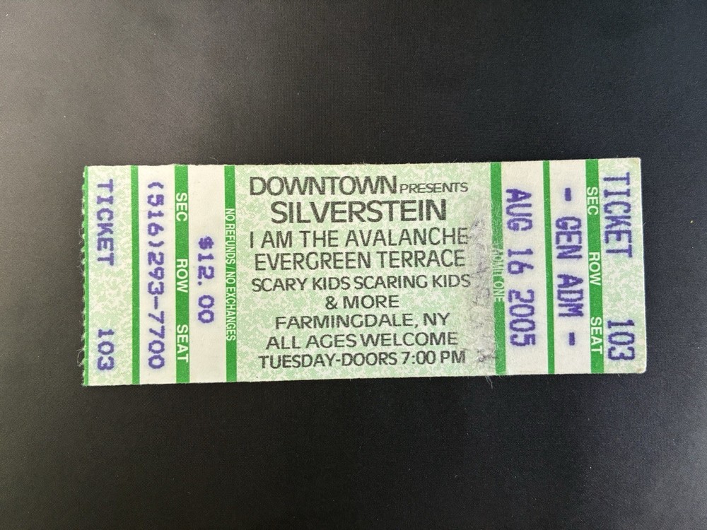 ❗️SILVERSTEIN❗️Concert Ticket Downtown Aug 16 2005